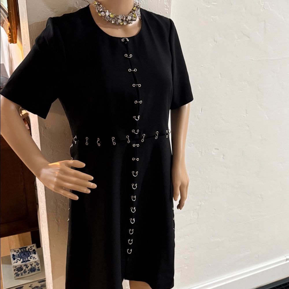 The Kooples Pierced Metal Black Crepe Dress size S